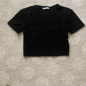 Zara Elegant Black Cropped Knit/tee